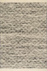 Isolated view of Grey Rectangle JuJu Tasseled Wool Rug, showcasing its design