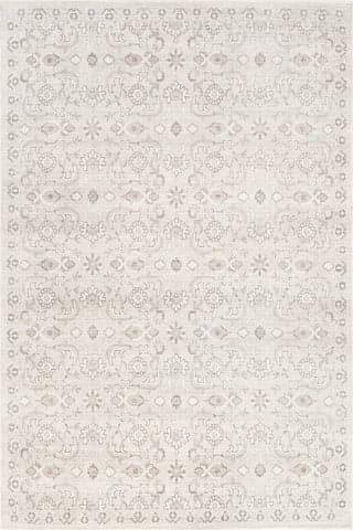 Isolated view of Cream Rectangle Lillie Classic Floral Washable Rug, showcasing its design