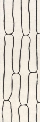Isolated view of Charcoal Runner Nazco Abstract New Zealand Wool Rug, showcasing its design
