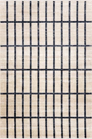 Isolated view of Beige Rectangle Haylia Modern Geometric Rug, showcasing its design