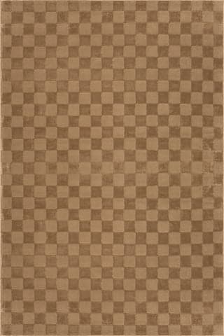 Isolated view of Sand Rectangle Cape May Plush Textured Washable Rug, showcasing its design