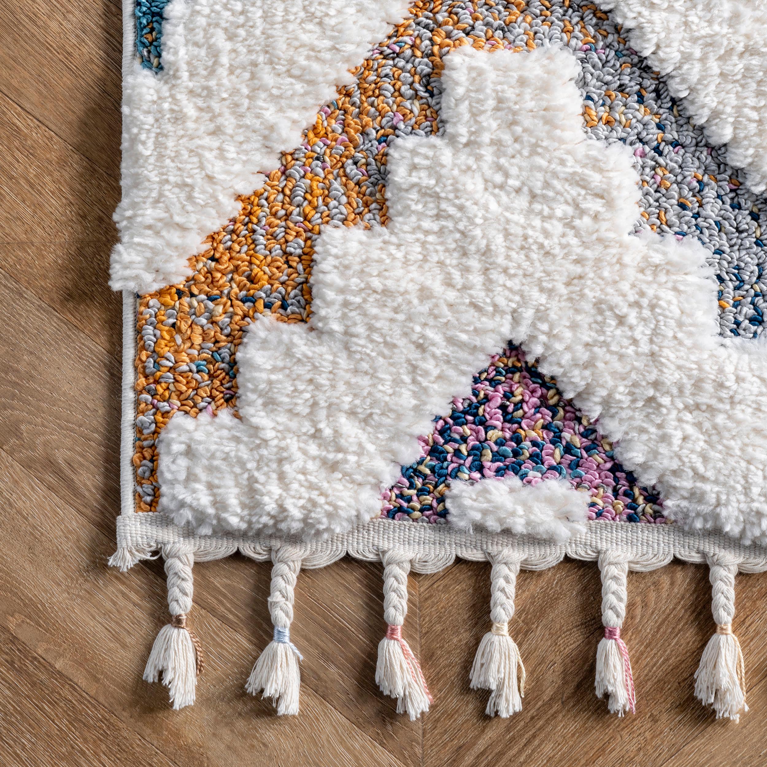 Carved Chevron Shag Rug | Ivory – Rugs USA