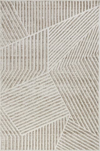 Isolated view of Beige Rectangle Faya Geometric Rug, showcasing its design