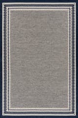 Isolated view of Navy Rectangle Loenya Modern Bordered Indoor/Outdoor Rug, showcasing its design