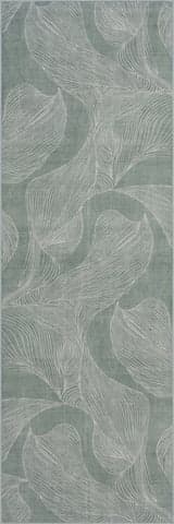 Isolated view of Green Runner Cenavi Coastal Washable Rug, showcasing its design