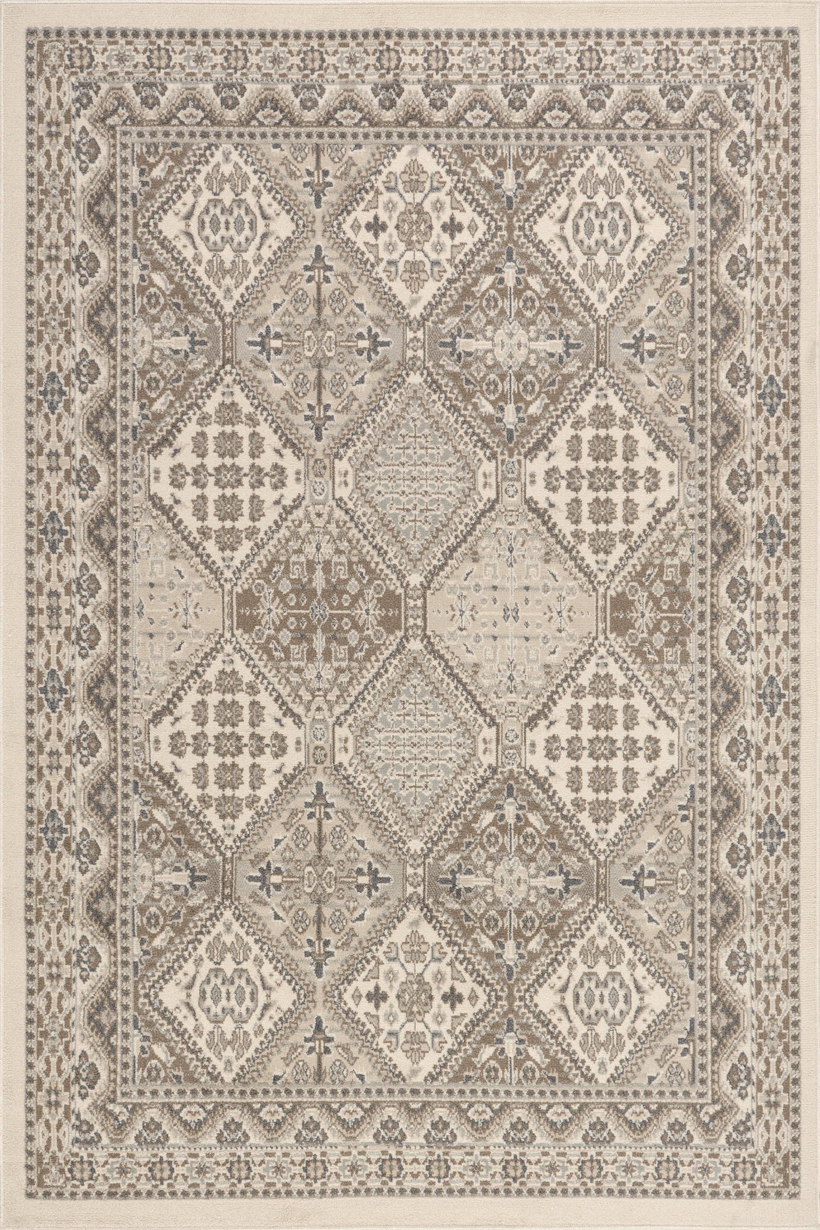 Melange Tiles Rug | Beige 3’x5’ with padding