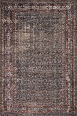 Isolated view of Red Rectangle Vasali Bordered Traditional Rug, showcasing its design