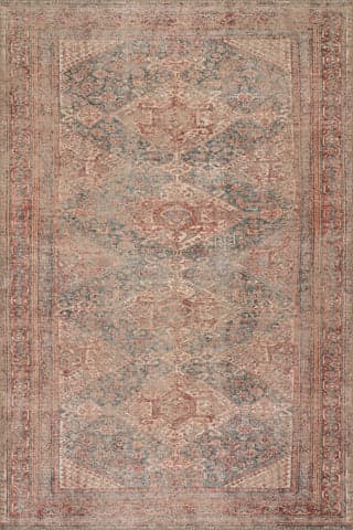 Isolated view of Brown Rectangle Weda Medallion Rug, showcasing its design