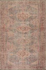 Isolated view of Brown Rectangle Weda Medallion Rug, showcasing its design