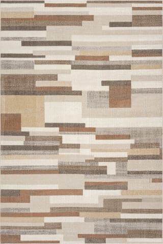 Isolated view of Tan Rectangle Harrah Rustic Abstract Washable Rug, showcasing its design