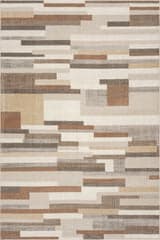 Isolated view of Tan Rectangle Harrah Rustic Abstract Washable Rug, showcasing its design
