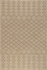 Isolated view of Dark Beige Rectangle Logan High-Low Geometric Indoor/Outdoor Rug, showcasing its design