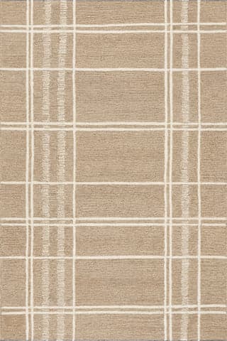 Isolated view of Brown Rectangle Nesta Plaid Wool Rug, showcasing its design