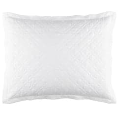 Washed Linen Quilted Sham | White