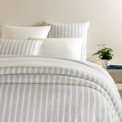 Lush Linen Stripe Duvet Cover | Slate Blue