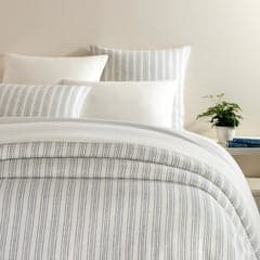 Lush Linen Stripe Duvet Cover | Slate Blue