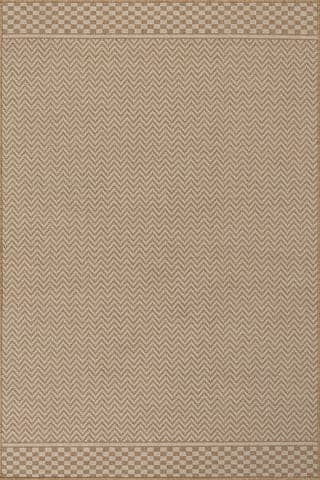Isolated view of Brown Rectangle Anahita Modern Chevron Indoor/Outdoor Rug, showcasing its design