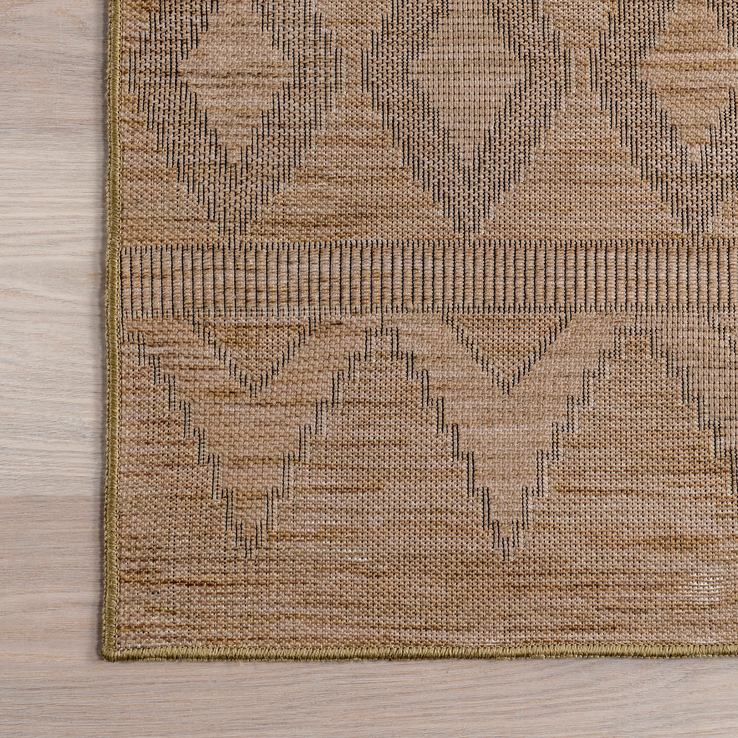 Ellinor Geometric Washable Rug | Sand – Rugs USA