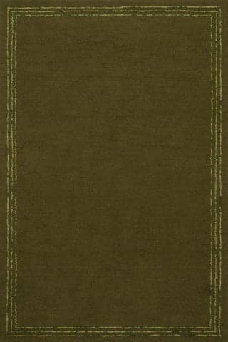 Isolated view of Green Rectangle Baina Modern Bordered Rug, showcasing its design