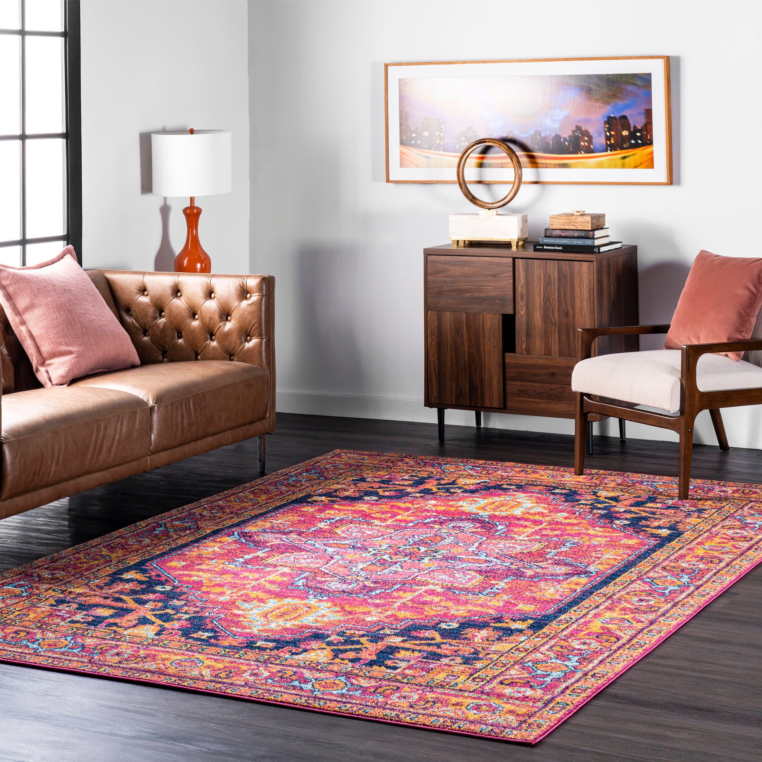 Katrina Blooming Rosette Rug | Hot Pink – Rugs USA