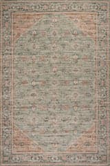 Isolated view of Blue Rectangle Ankhe Traditional Bordered Rug, showcasing its design