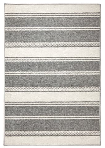 Bowman Stripe Machine Washable Rug | Grey