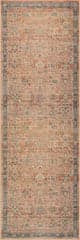 Isolated view of Peach Runner Mirelda Traditional Bordered Washable Rug, showcasing its design