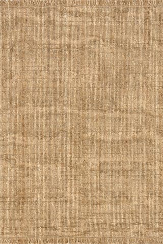 Isolated view of Natural Rectangle Sara Rustic Jute-Blend Rug, showcasing its design