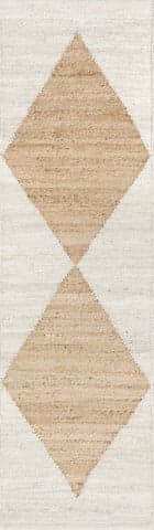 Isolated view of Ivory Runner Jute Harlequin Trellis Rug, showcasing its design