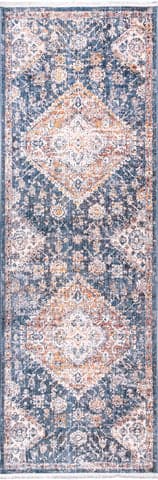 Isolated view of Blue Runner Joline Faded Medallion Rug, showcasing its design