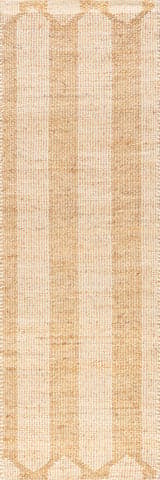 Isolated view of Natural Runner Hillcrest Jute and Wool Rug, showcasing its design
