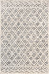 Isolated view of Grey Rectangle Evalina Moroccan Trellis Rug, showcasing its design