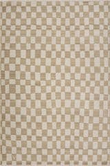 Isolated view of Beige Rectangle Rasali Checkered Box Rug, showcasing its design