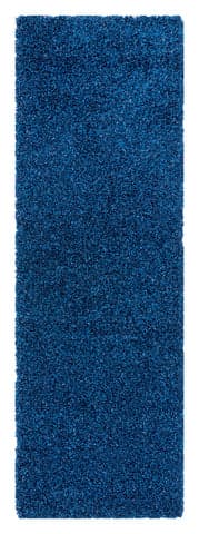 Isolated view of Navy Runner Plush Solid Shaggy Rug, showcasing its design