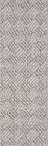 Isolated view of Grey Runner Nahla Modern Diamond Indoor/Outdoor Rug, showcasing its design