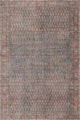 Isolated view of Rust Rectangle Ferelith Vintage & Distressed Washable Rug, showcasing its design