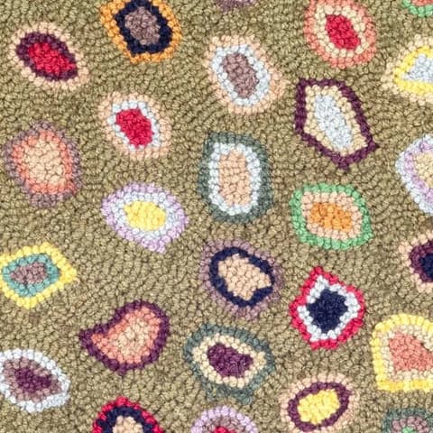 Cat's Paw Hand Micro Hooked Wool Rug Swatch | Sage