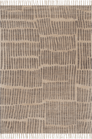 Isolated view of Natural  Arlo Bohemian Striped Hand Woven Rug, showcasing its design