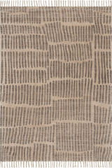 Isolated view of Natural  Arlo Bohemian Striped Hand Woven Rug, showcasing its design