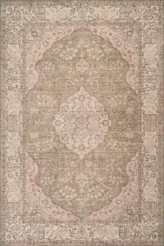Isolated view of Green Rectangle Lazara Hand Loomed Wool Rug, showcasing its design