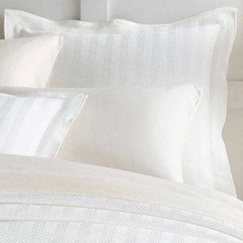 Herringbone Matelasse Sham | White