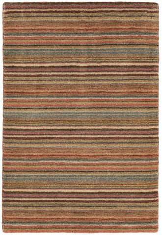 Brindle Stripe Hand Loom Knotted Wool Rug | Spice
