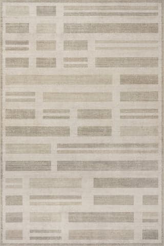 Isolated view of Beige Rectangle Carisse Striped Washable Rug, showcasing its design