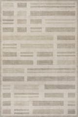 Isolated view of Beige Rectangle Carisse Striped Washable Rug, showcasing its design