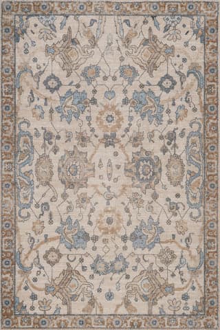 Isolated view of Ivory Rectangle Tavi Hand Loomed Wool Rug, showcasing its design