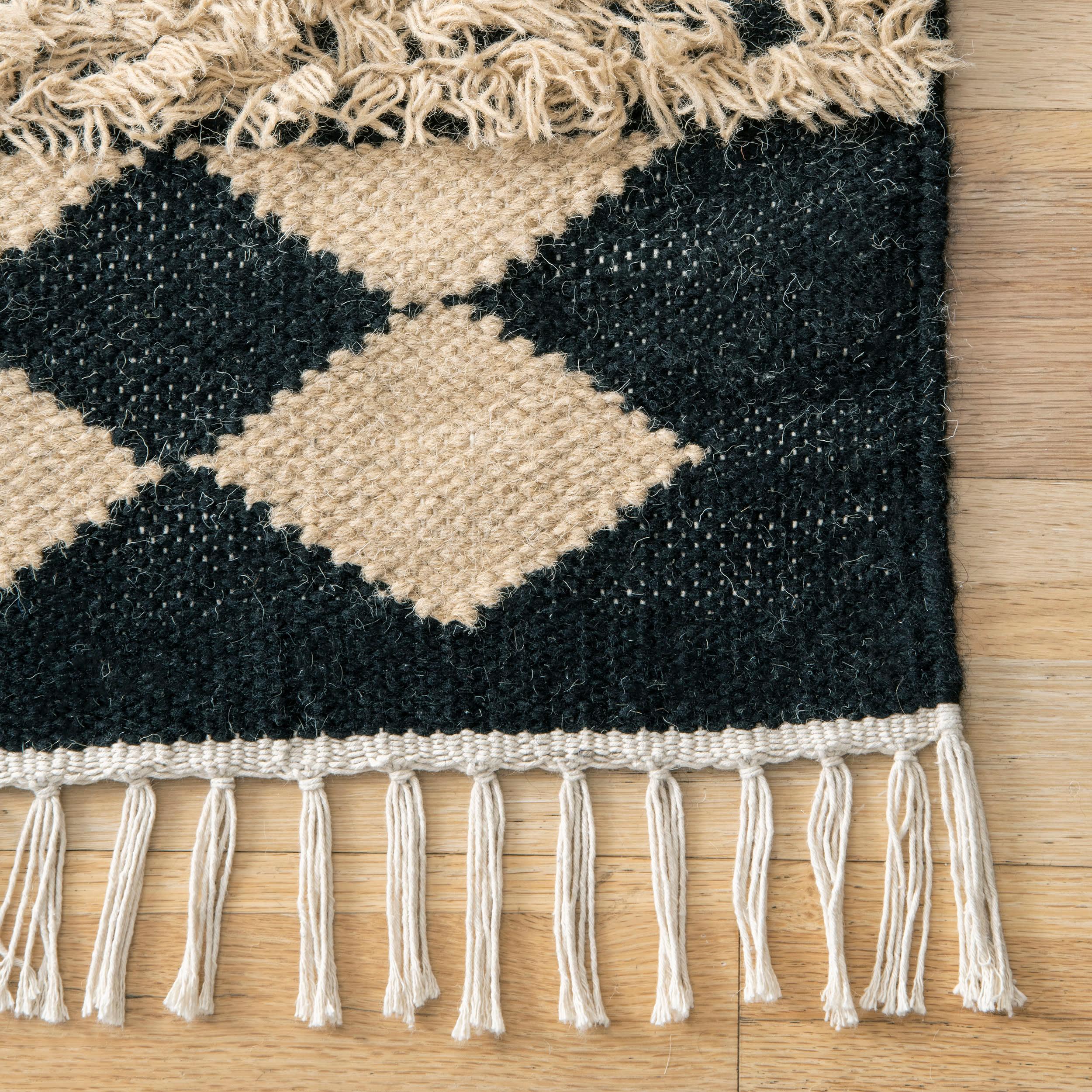 Shaggy Geometric Stripes Rug | Tan – Rugs USA