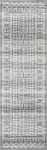 Isolated view of Grey Runner Grecian Frieze Rug, showcasing its design