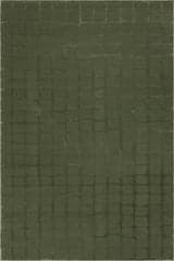 Isolated view of Green Rectangle Spring Lake Plush Textured Washable Rug, showcasing its design