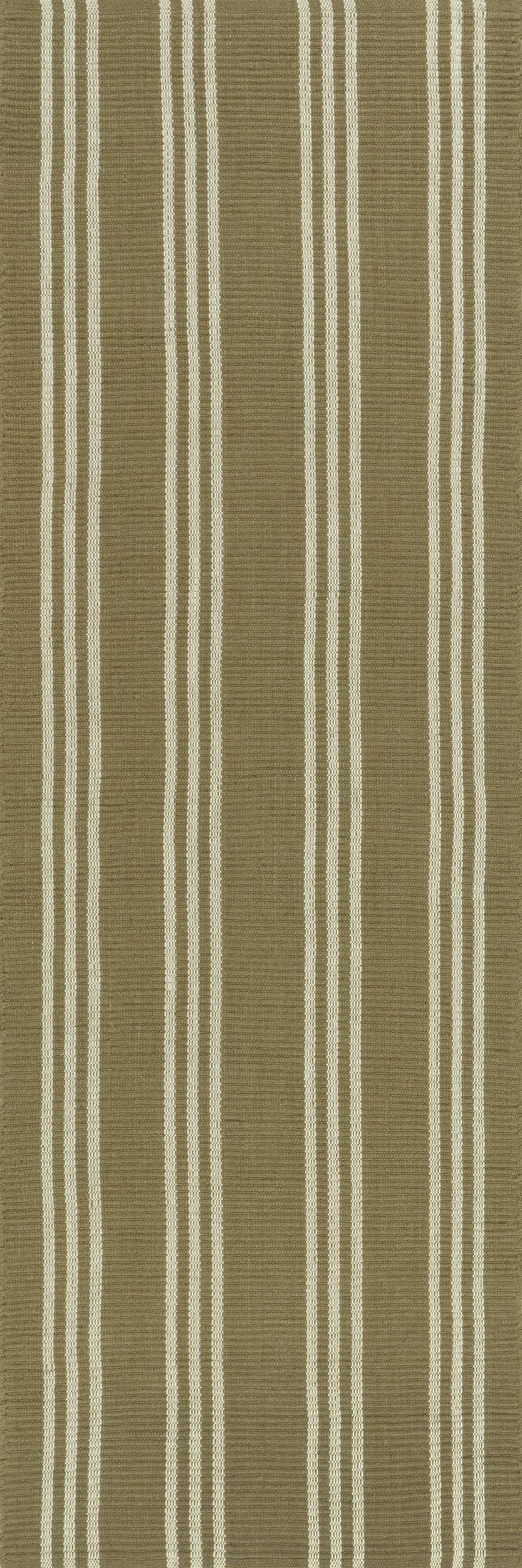 Hawthorn Striped Wool Rug | Olive Green