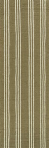 Isolated view of Olive Green Runner Hawthorn Striped Wool Rug, showcasing its design